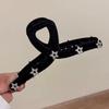 Pinza de Presión para el Cabello Estrella Diamante Flash Terciopelo Negro Pinza de Disco para el Cabello Pinza de Tiburón para el Cabello Pasador para la Parte Posterior de la Cabeza Pasador de Otoño e Invierno Accesorios para el Cabello
