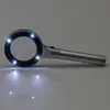 Suministro en stock del fabricante todo metal 8 luces LED para leer el periódico de mano alta potencia vidrio óptico lupa