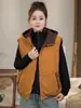 Colete acolchoado com capuz casual reversível estilo coreano para mulheres, coleção outono/inverno 2026, emagrecedor, versátil e elegante, peça de outer wear sem mangas