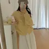 Suéter de Renda Coreana com Cadarço e Gola Jacket Feminina Outono e Inverno Novo Estilo Preguiçoso Design de Pequena Fragrância Cardigan de Tricô