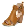 31-50 Exportación Transfronteriza Aliexpress Verano Europeo y Americano Tallas Grandes y Pequeñas Sandalias Boca de Pez Caladas Tacón Alto Grueso Zapatos de Mujer Z167