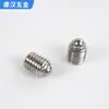 Tornillo de acero inoxidable 304 con cuenta de vidrio, perno prisionero, émbolo de cabeza de bola, perno de posicionamiento, tornillo de cuenta de apriete por onda