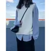 Chaleco de Punto Minimalista Japonés Jersey 2026 Primavera Cuello Redondo Suéter Prendas de Abrigo Versátiles Cárdigan