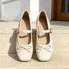 Nova coleção outono 2026 feminina: Sapatos de salto baixo, bico fino, perfeitos para combinar com saias, roupas de noite, estilo bailarina, sapatilhas JK Mary Jane