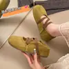 Sapatos Birkenstock femininos de sola grossa para aumentar a altura, novo modelo 2026, mocassins slip-on de cobertura total retrô para primavera e outono