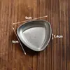 Plato pequeño para salsa de barbacoa retro con compartimentos, Plato para condimentos de acero inoxidable con dos compartimentos, Plato de salsa de tres compartimentos estilo coreano, Plato compartimental para condimentos