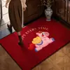 2026 Año del Caballo Felpudo Felpudo Puerta de Entrada Felpudo de Año Nuevo Alfombra Roja Festiva de Bucle para Entrada