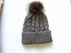Chapéu Infantil de Lã Tricotado em Torcido Aba Larga com Pompom Bebê Inverno Quente ebay Mais Vendido Explosões Europeias e Americanas