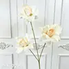 Arranjo de flores de rosa com 3 cabeças para cerimônia de casamento, decoração de corredor, flores artificiais para decoração de casamento, flores artificiais para decoração de quarto de casamento