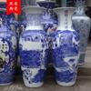 Jarrón de Piso de Cerámica de Jingdezhen Antiguo Pintura Qingming Shanghe Jarrón de Piso de Cerámica Adornos Decorativos para Sala de Estar