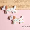 Lote de material para acessórios de resina de cachorrinho fofo de desenho animado plano, cola creme DIY para capa de celular, presilha de cabelo, adesivo de geladeira