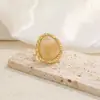 Anel Aberto Colorido com Pedras Strass Estilo Retrô Moda Personalidade Cruzada Design Ins Europeu e Americano Anel Olho de Gato para Mulheres
