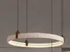 Estilo de canción estética bambú-junta mármol natural candelabro de comedor, mesa de comedor, barra de bar, sala de té Zen, estudio, lámpara de oficina larga