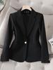 Blazer Verde Feminino Primavera e Outono Fatura Novo Design de Nicho Senso de Alta Qualidade Sem Passar Top de Blazer