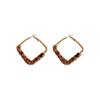 Aretes de Diamantes Envolventes de Cuero de Leopardo Plateado Lujo Ligero Elegante Elegante Distintivo Aretes Exagerados Sentido de Diseño de Nicho