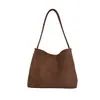Bolsa tote de couro macio trançado, com efeito Maillard estilo coreano e textura fosca, para mulheres, nova coleção 2026, versátil para o trabalho, bolsa de ombro e pode ser carregada sob o braço