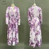 Estilo Europeo y Americano Primavera 2026 Nuevo Transfronterizo Elegante Vestido Largo Casual Estampado Manga Larga Cuello en V Vestido con Corbata