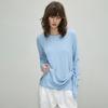 Camiseta Elegante y de Diseño Único con Mangas Largas Irregulares para Mujer, Nuevo Estilo Otoño 2026, Camisa Base Regular con Lazos en los Hombros, Top para Usar Debajo