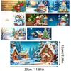 Tarjetas de Felicitación Navideñas Populares Transfronterizas Multiserie Hechas a Mano con Diamantes Juego de 9 Piezas con Sobres Pegatina de Diamante Dibujos Animados Juego de 6 Piezas