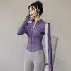 Jaqueta Cardigan Esportiva de Yoga com Zíper de Secagem Rápida Feminina Jaqueta de Corrida Fitness Manga Longa Top Alta Elasticidade Respirável Roupa Esportiva de Treinamento