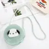 Bolso Bandolera Redondo Pequeño Tejido de Paja Nuevo para Niños, Billetera de Dibujos Animados de Alto Valor, Bolso Bandolera Pequeño de Viaje para Niños y Niñas