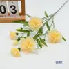 Buquê de cravo pequeno com múltiplas hastes, flor artificial de haste única, flores de cravo para decoração de sala de estar, ornamento de arranjo floral, flor artificial