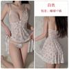 DZ Guiruo Sweet Floral Print Malha Renda Costura Deep V Tentação Sexy Backless Camisola Roupas de Casa 4316