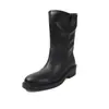 Botas de Cano Médio Arredondadas, Estilo Retrô Desgastado, Salto Grosso, Sem Cadarço, Outono/Inverno 2026, Botas de Cavaleiro, Botas Chelsea
