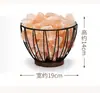Lámpara de Sal de Arte en Hierro Cristal Mineral del Himalaya Lámpara de Mesita de Noche Luz Ambiental DIY Luz Nocturna Decorativa Fabricante Al Por Mayor Lámpara de Mesa