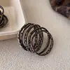 Diadema de Leopardo de Moda Nueva Banda Elástica Engrosada de Gama Alta Anillo para el Cabello de Mujer Alta Elasticidad Cuerda para el Cabello Duradera Accesorio para el Cabello