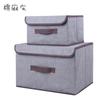 Caja de almacenamiento de lino transfronteriza tamaño grande pequeño caja de almacenamiento de dos piezas almacenamiento de ropa interior plegable suministros para el hogar