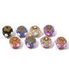 Cuentas de estilo étnico de Nepal con incrustaciones de flores, cuentas de cristal de vidrio sueltas, cuentas de arcilla de agujero recto, pulsera Bala