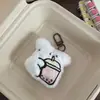 Chaveiro Urso de Chá de Leite Pelúcia Pingente de Boneca Fofo Corrente Pendurada Decoração de Bolsa de Estudante Acessório de Presente