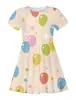 Comercio Exterior Impresión Digital 3D Lindo Dulce Cálido Globo Verano Ropa Infantil Vestido Casual de Manga Corta Vestido de Princesa