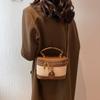 Bolso Satchel de Diseño Nicho de Alta Gama para Mujer 2025 Nueva Moda Color Contrastante Versátil Trendy de Un Hombro Bandolera