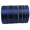 Cinta Azul Oscuro de 0.3~5 cm de Ancho para Decoración de Regalos y Flores, Cinta de Satín para Lazos Hechos a Mano DIY, Venta Caliente Transfronteriza