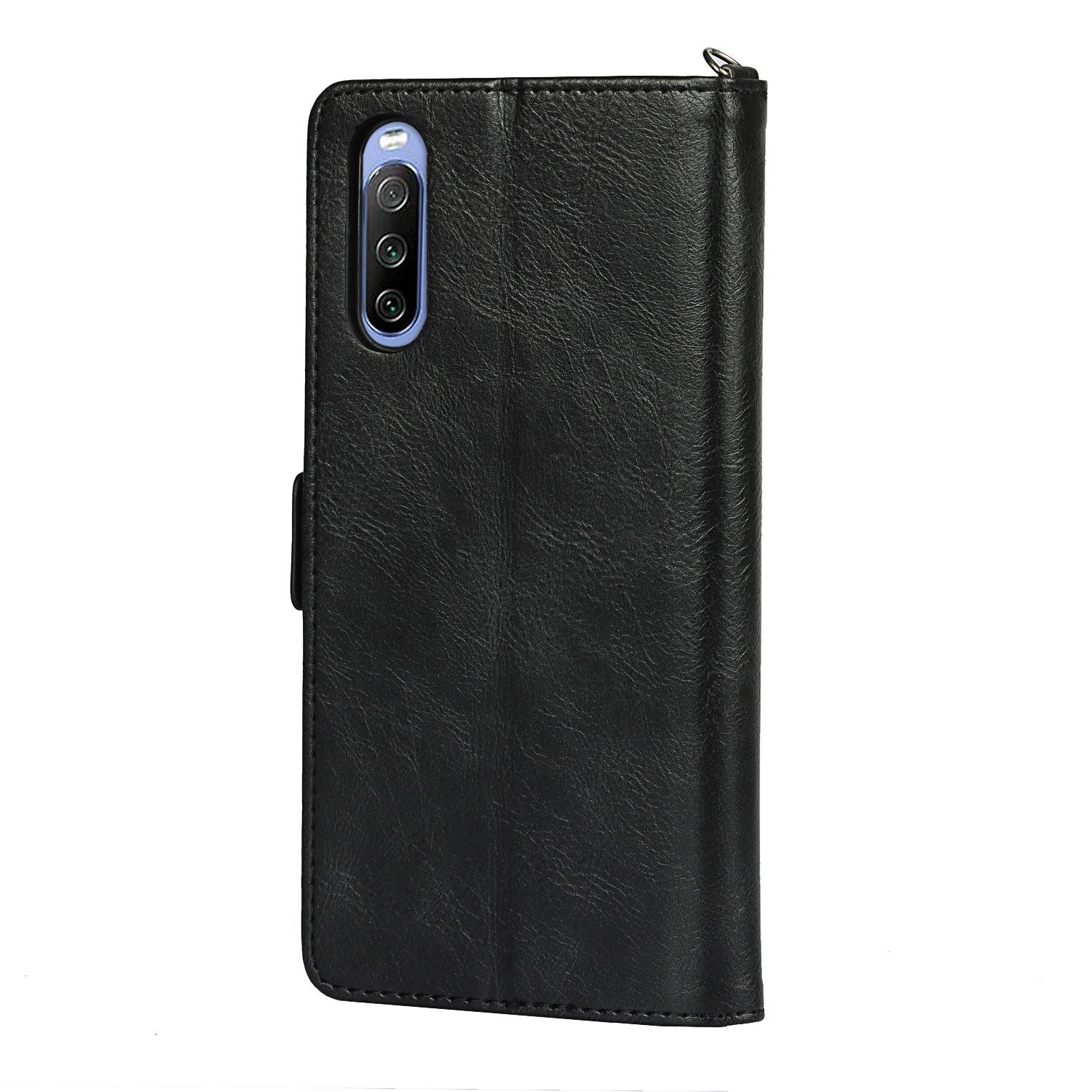 Xperia 10 III 中扣复古双折边翻盖皮套