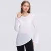 Top de yoga para mujer de primavera y verano, de manga larga, corte holgado, transpirable, ligero, para cubrir en actividades deportivas, adecuado para Pilates, fitness y correr