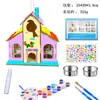 Amazon Transfronterizo Bricolaje Casa para Pájaros Nido de Pájaro de Madera Comedero Casa para Pájaros Pintable por Niños Manualidades de Madera