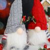 Muñeco Gnomo Navideño Transfronterizo con Gorro Tejido, Adorno Facial sin Rostro Brillante, Versión Roja y Gris en Stock