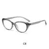 Óculos Cat-Eye Retrô com Armação Cor Chá Frio, Anti-Luz Azul, Lentes Sem Grau, Adequado para Miopia, Visual Natural, Armação de Óculos Ultrafina para Mulheres