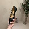 Estilo Popular ~ Zapatos Mary Jane de Tacón Bajo Kitten Heel con Punta Cuadrada Pequeña Franceses para Mujer, Zapatos de Correa Plateada de una Sola Hebilla de Moda