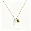 Collar de Acero Inoxidable de Moda con Forma de Concha, Estrella de Mar y Perlas Artificiales, Estilo Nuevo Transfronterizo, para Viajeros, Estilo Vacaciones en la Playa para Mujeres