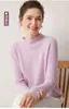 Suéter Feminino de Cashmere Costurado de Peça Única Slim-Fit de Gola Alta Outono/Inverno Novo Tricô Camada Base