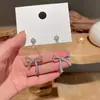 Brinco de Strass Temperamento Celebridade da Internet Coreana Laço Brincos Femininos Modernos Versátil Rosto Redondo Emagrecimento Brincos Exquisitos Alto Padrão