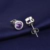 Pendientes de circonita con corona atmosférica y amatista para mujer, joyería elegante de moda coreana