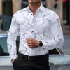 Camisa Masculina de Manga Longa para Negócios Não Amassa com Padrão de Listras, Gola Casual, Camisa Anti-Rugas Não Amassa, Atacado de Fábrica para Homens