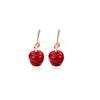 Brincos de Cereja Vermelha com Agulha de Prata S925 Coreana, Brincos de Maçã, Brincos de Coração de Menina, Brincos Personalizados de Frutas Mori
