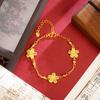 Pulsera Antigua de Oro de Arena Vietnamita Pulsera Romántica de Flor de Cerezo Brillante Joyería Fresca de Lujo Ligero para Mujer de Larga Duración Sin Decoloración