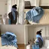 Cachecol de Luxo para Mulheres no Inverno, Xale Longo com Estampa Xadrez Retro em Imitação de Caxemira para Mulheres, Cachecol Espessado Estilo Coreano para Estudantes para Manter o Aquecimento